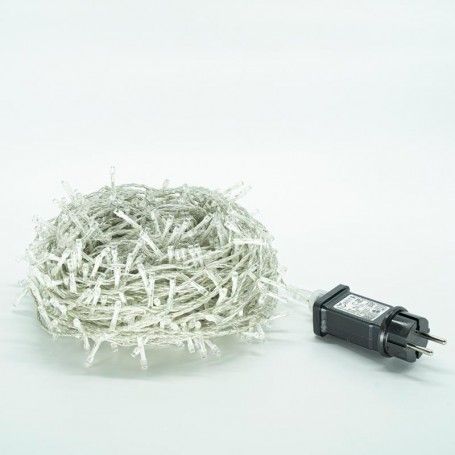Catena con 480 Luci Led Bianco Freddo con Cavo Trasparente 24 metri, Uso Esterno