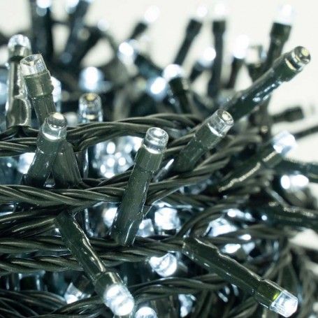 Catena con 480 Luci Led Bianco Freddo con Cavo Verde 24 metri, Uso Esterno