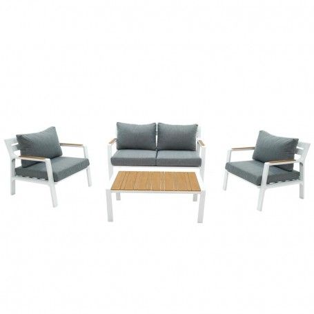 Completo Divano Iside | Struttura in Alluminio Bianco e Polywood