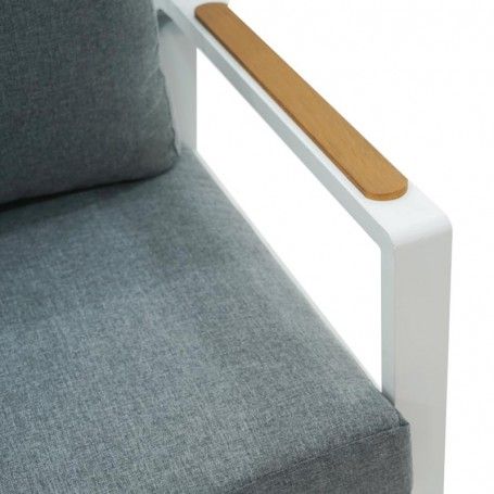 Completo Divano Iside | Struttura in Alluminio Bianco e Polywood