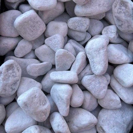 Ciottoli Bianco Carrara 25/40 mm Sacco da 25 Kg