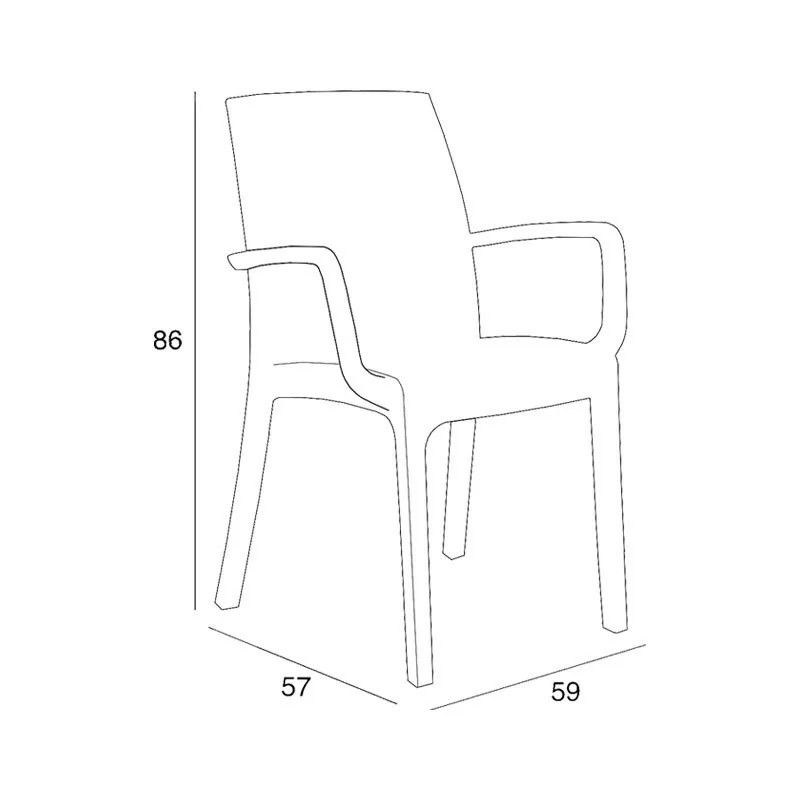 Sedia Indiana Antracite - Bica