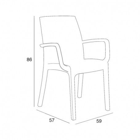 Sedia Indiana Antracite - Bica