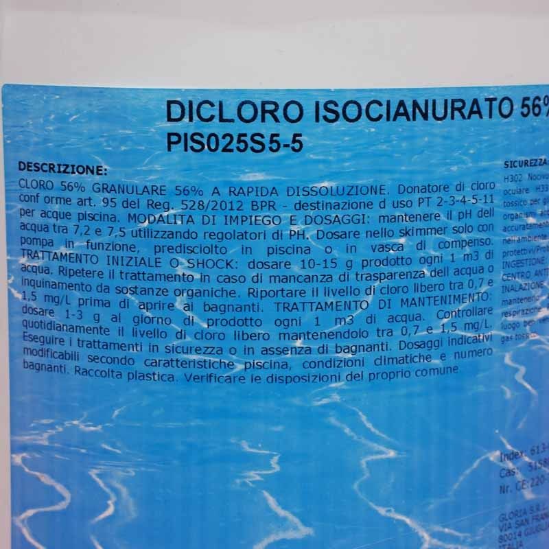 Cloro per Piscine al 56% Conf. da 5 Kg