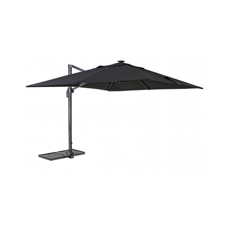 Ombrellone Decentrato da Giardino in Alluminio 3x3 mt Nero | Alba