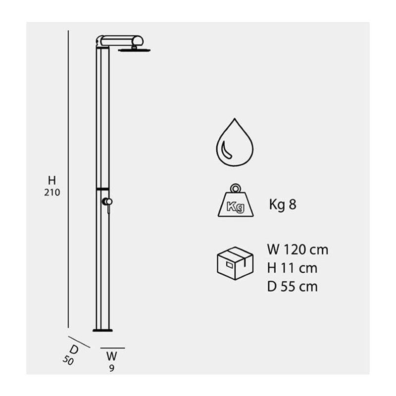 Doccia Tradizionale Quick con Soffione da 25 cm Bianca - Arkema