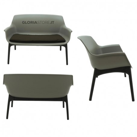 Set Divano da Giardino Luxor in Resina Marrone - Bica