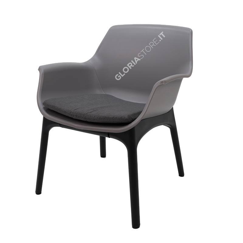 Set Divano da Giardino Luxor in Resina Grigio - Bica