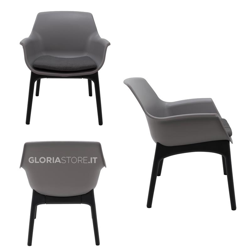 Set Divano da Giardino Luxor in Resina Grigio - Bica