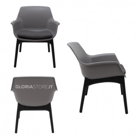 Set Divano da Giardino Luxor in Resina Grigio - Bica