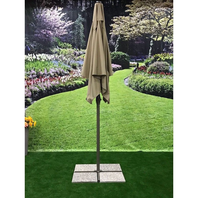 Ombrellone Palo Centrale in Alluminio da Esterno Vespro 3x3 m Tortora | Vespro