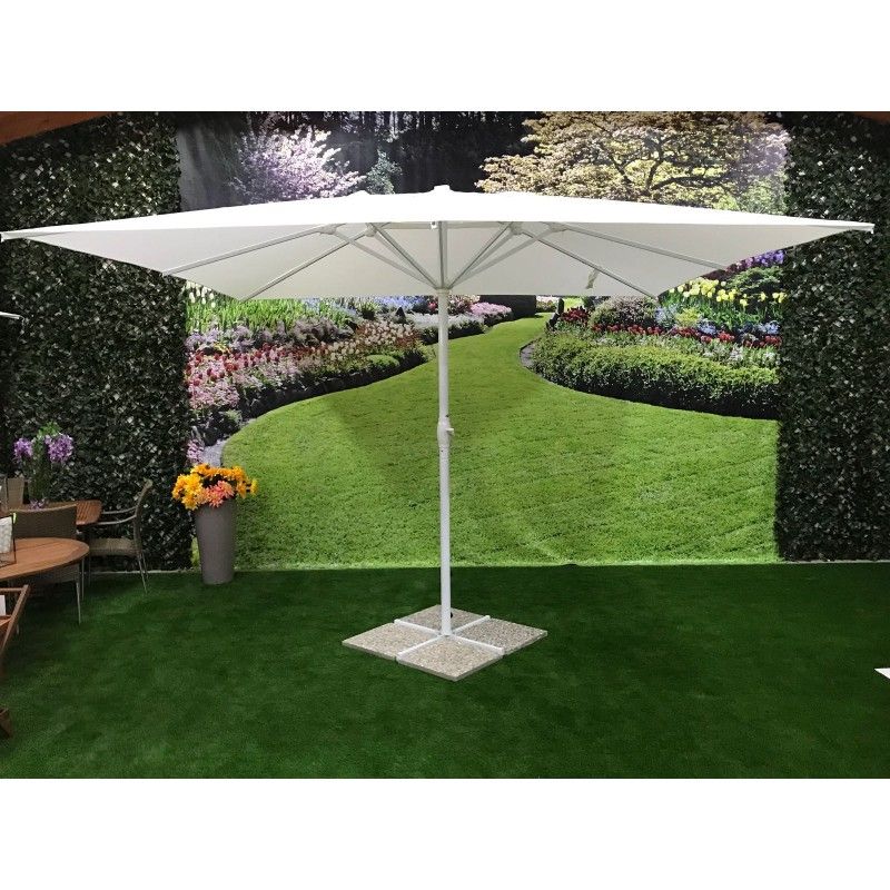Ombrellone Palo Centrale in Alluminio da Esterno 3x3 m Bianco | Vespro