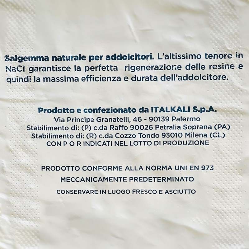 Sale Naturale per Addolcitori in Pastiglie Conf. da 25 kg