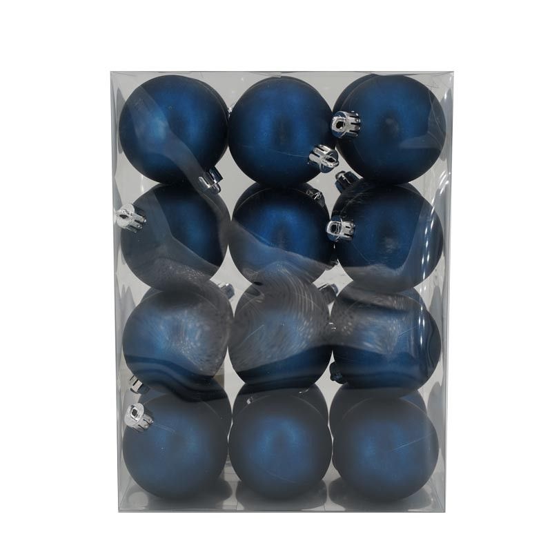 Palle di Natale in Plastica Opache D.6 cm Confezione da 24 Pz