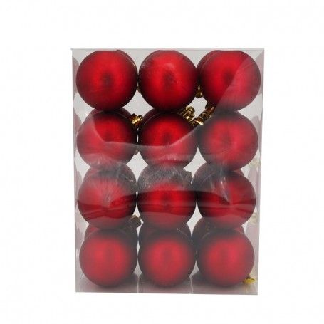 Palle di Natale in Plastica Opache D.6 cm Confezione da 24 Pz