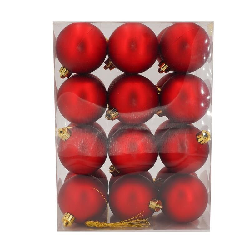 Palle di Natale in Plastica Opache D.6 cm Confezione da 24 Pz