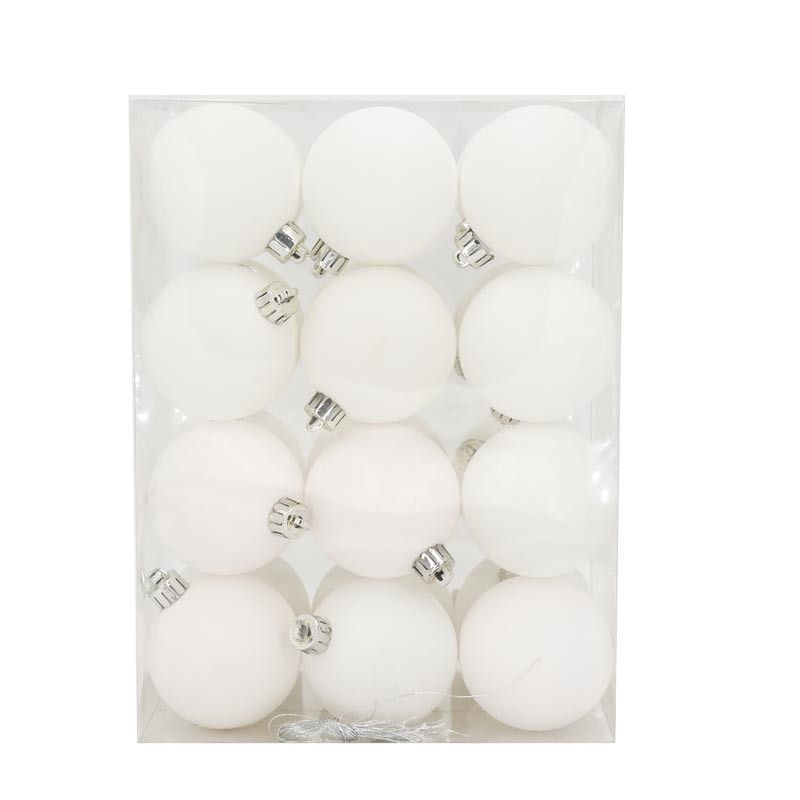 Palle di Natale in Plastica Opache D.6 cm Confezione da 24 Pz