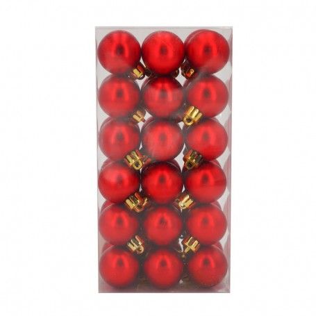 Palle di Natale in Plastica Opache D.3 cm Confezione da 36 Pz