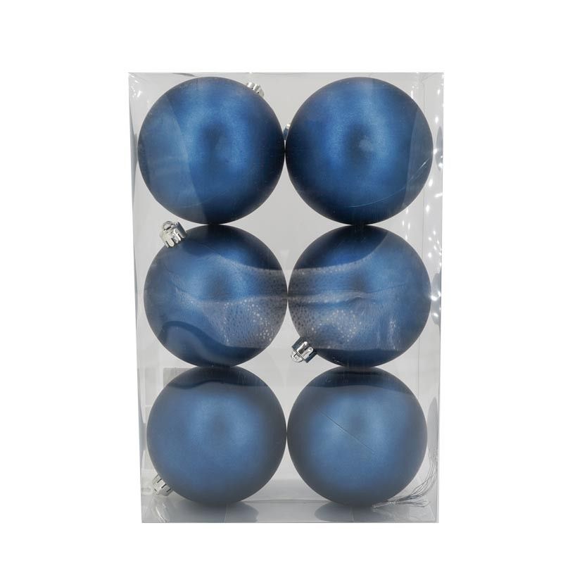 Palle di Natale in Plastica Opache D.10 cm Confezione da 6 Pz