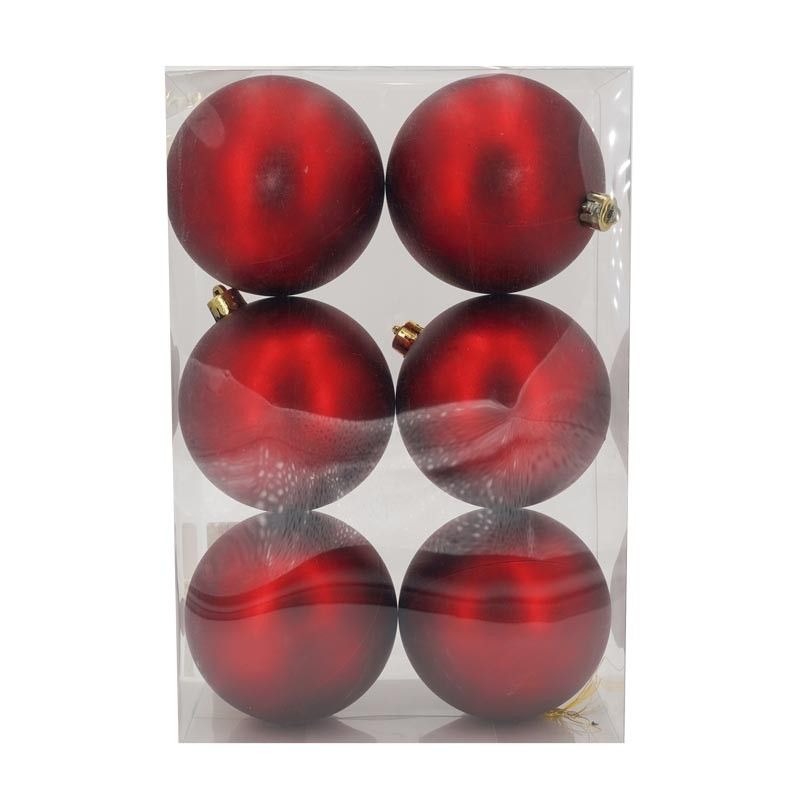 Palle di Natale in Plastica Opache D.10 cm Confezione da 6 Pz