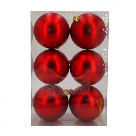 Palle di Natale in Plastica Opache D.10 cm Confezione da 6 Pz