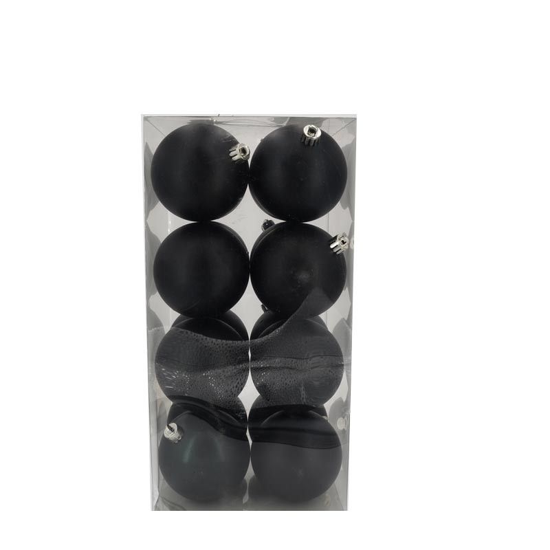 Palle di Natale in Plastica Opache D.8 cm Confezione da 16 Pz