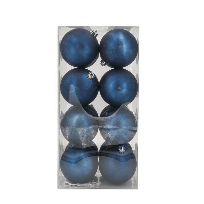 Palle di Natale in Plastica Opache D.8 cm Confezione da 16 Pz