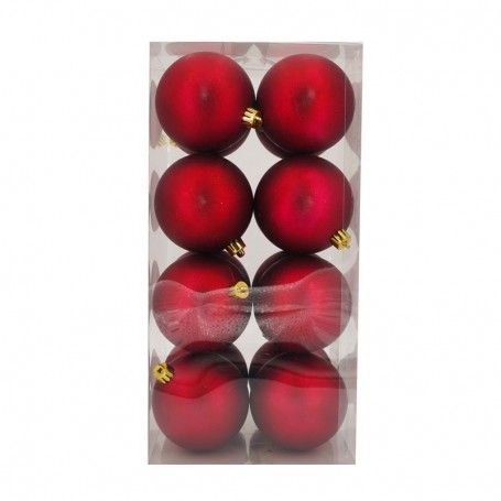 Palle di Natale in Plastica Opache D.8 cm Confezione da 16 Pz