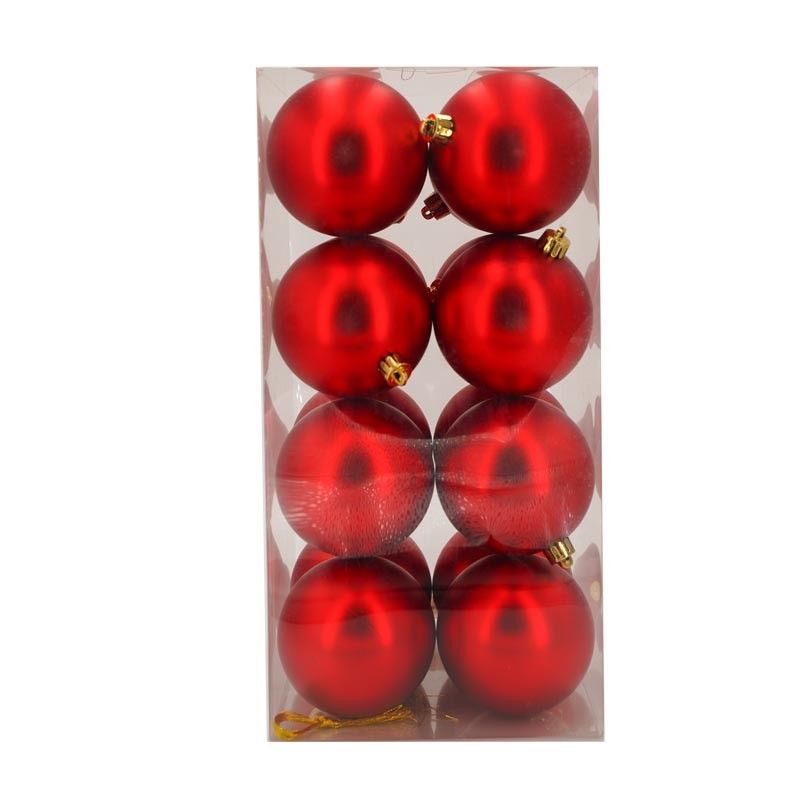 Palle di Natale in Plastica Opache D.8 cm Confezione da 16 Pz
