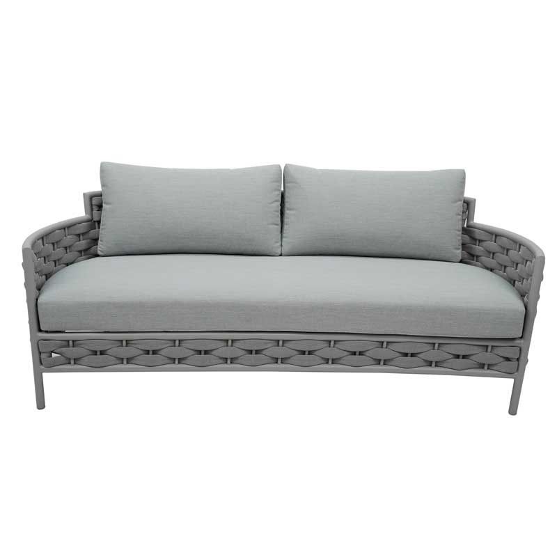 Set Divano da Giardino in Alluminio e Corda Grigio - Pegaso