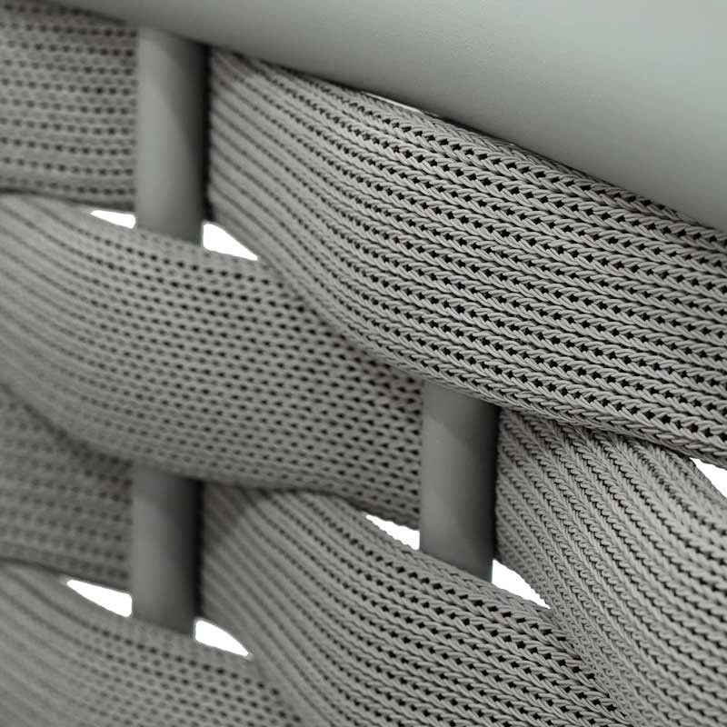 Set Divano da Giardino in Alluminio e Corda Grigio - Pegaso