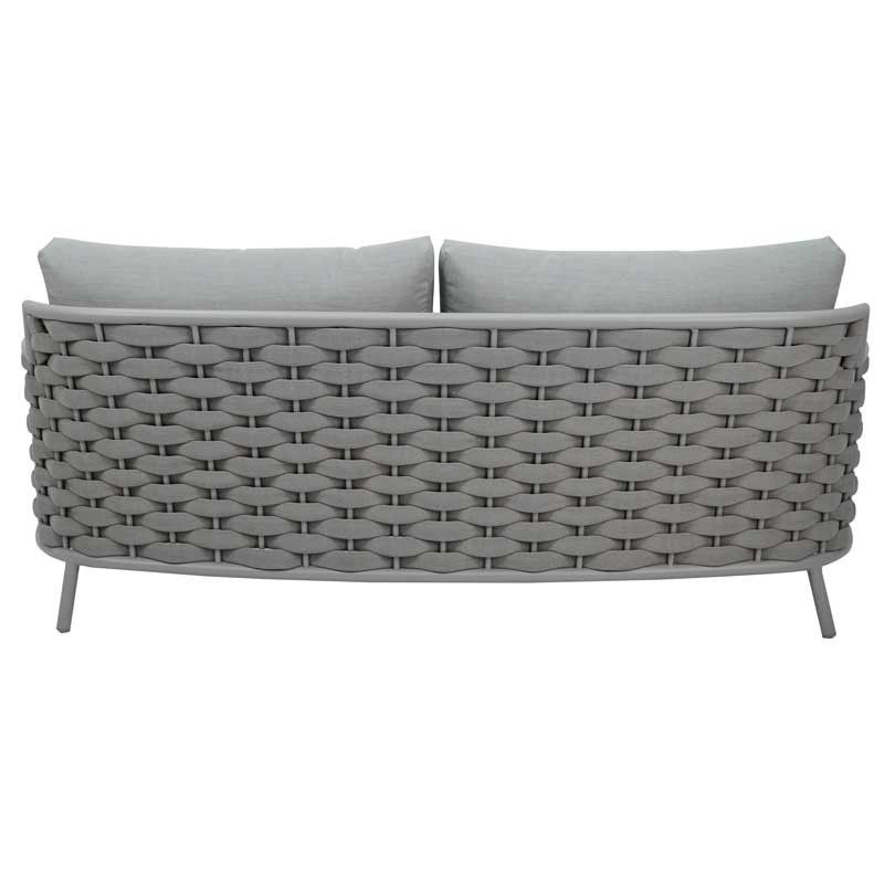 Set Divano da Giardino in Alluminio e Corda Grigio - Pegaso