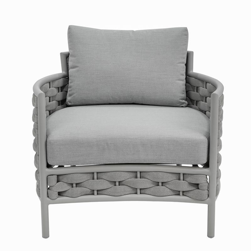 Set Divano da Giardino in Alluminio e Corda Grigio - Pegaso