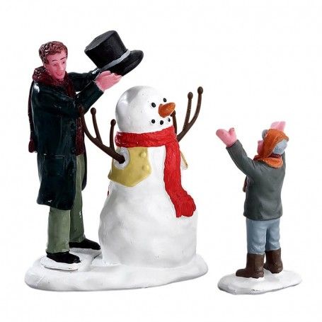 Sharp-Dressed Snowman, Set Of 2 - Lemax 52352