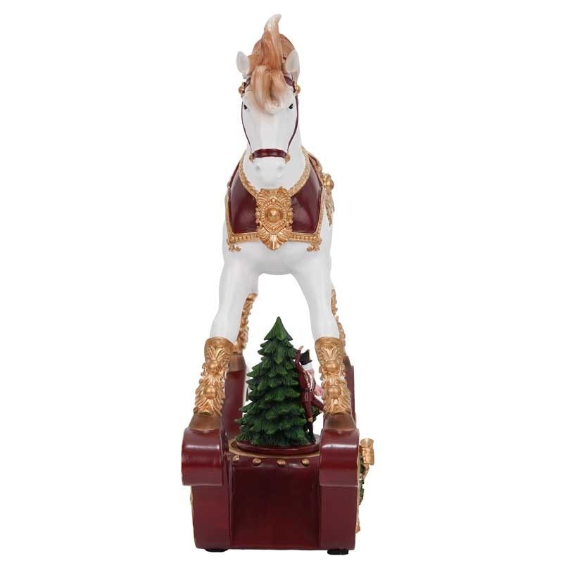 Carillon Natalizio con Cavallo a Dondolo H.33 cm