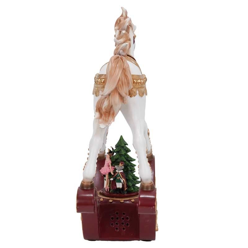 Carillon Natalizio con Cavallo a Dondolo H.33 cm