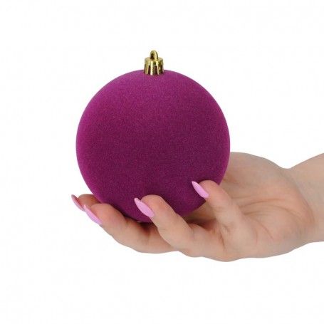 Palle di Natale in Plastica e Velluto D.10 cm Conf. da 4 Pezzi