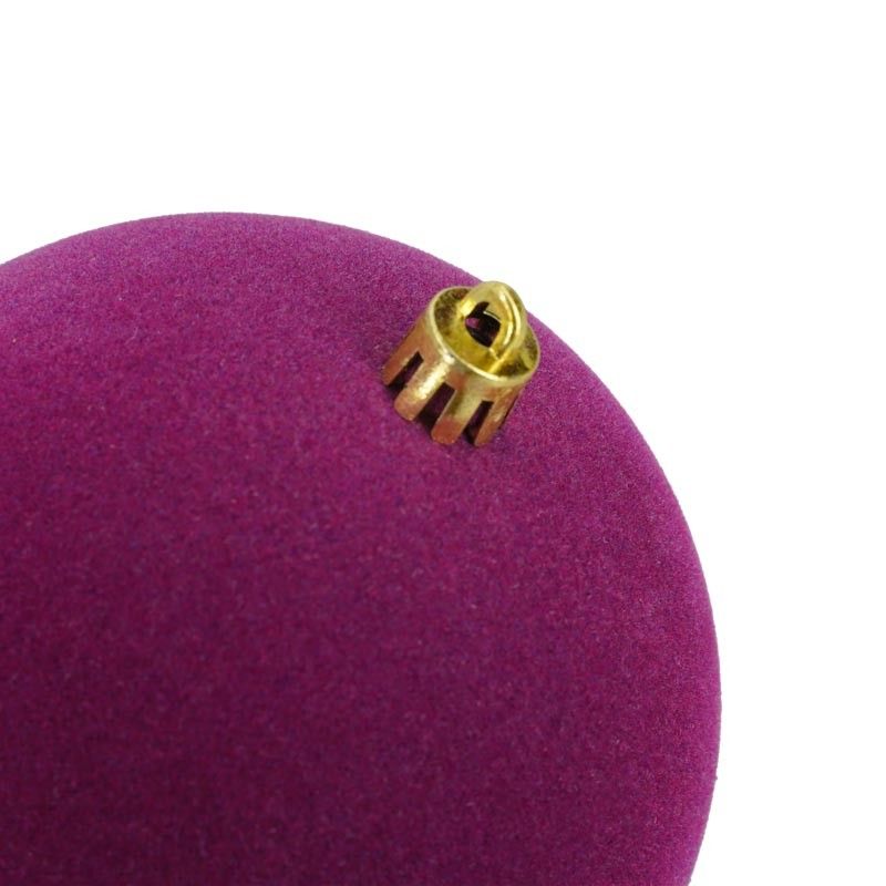 Palle di Natale in Plastica e Velluto D.10 cm Conf. da 4 Pezzi