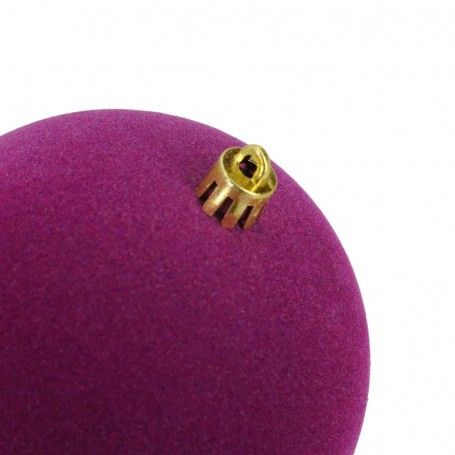 Palle di Natale in Plastica e Velluto D.10 cm Conf. da 4 Pezzi