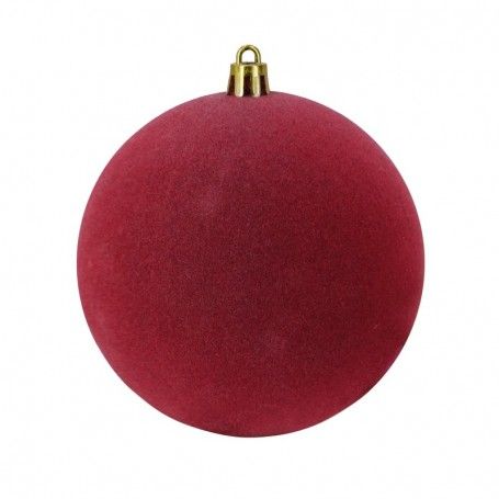 Palle di Natale in Plastica e Velluto D.10 cm Conf. da 4 Pezzi