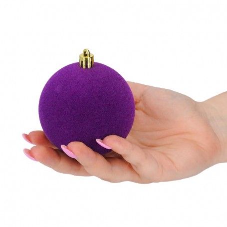 Palle di Natale in Plastica e Velluto D.8 cm Conf. da 6 Pezzi