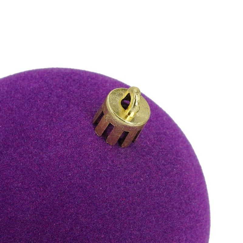 Palle di Natale in Plastica e Velluto D.8 cm Conf. da 6 Pezzi