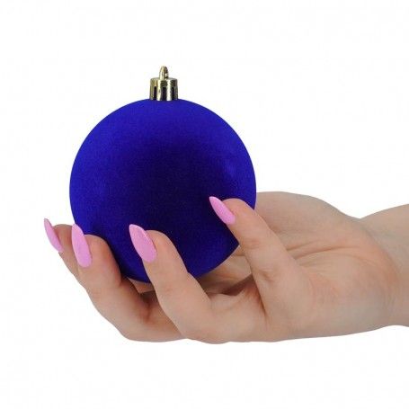 Palle di Natale in Plastica e Velluto D.8 cm Conf. da 6 Pezzi