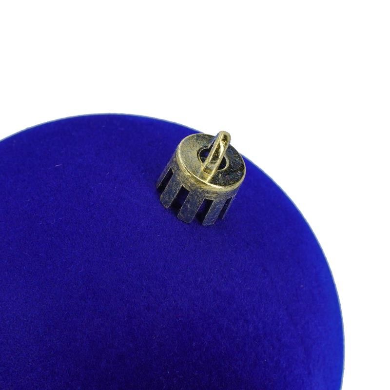 Palle di Natale in Plastica e Velluto D.8 cm Conf. da 6 Pezzi