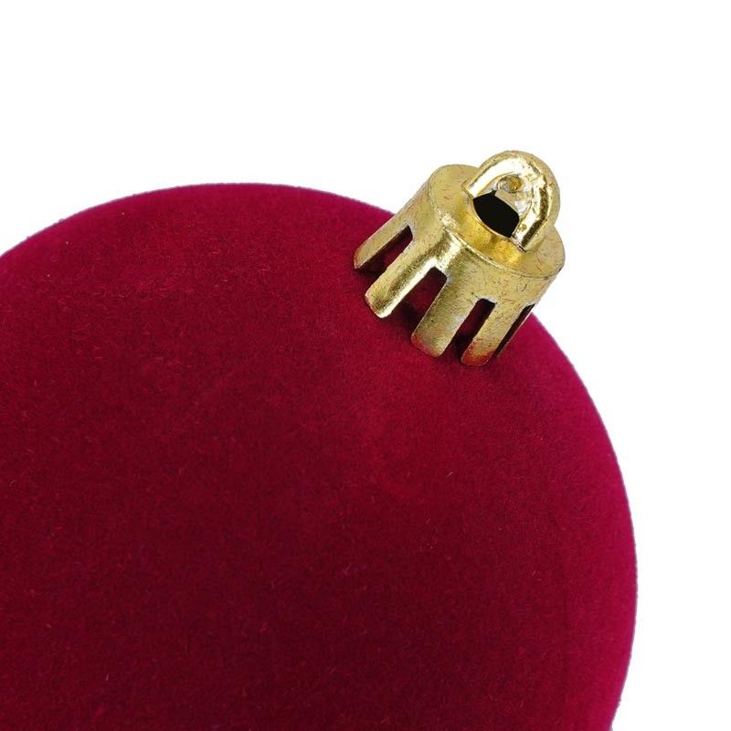 Palle di Natale in Plastica e Velluto D.6 cm Conf. da 12 Pz