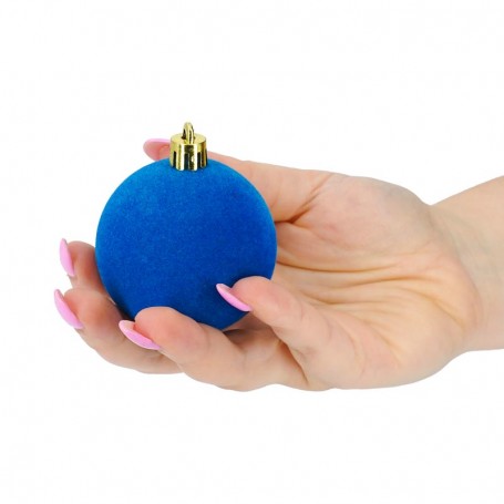 Palle di Natale in Plastica e Velluto D.6 cm Conf. da 12 Pz