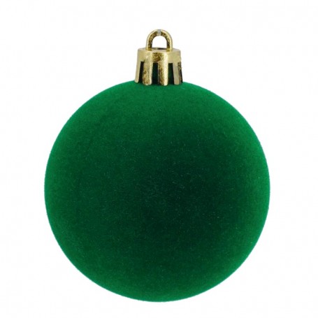 Palle di Natale in Plastica e Velluto D.6 cm Conf. da 12 Pz