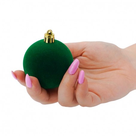 Palle di Natale in Plastica e Velluto D.6 cm Conf. da 12 Pz