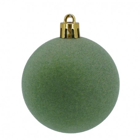 Palle di Natale in Plastica e Velluto D.6 cm Conf. da 12 Pz