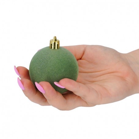 Palle di Natale in Plastica e Velluto D.6 cm Conf. da 12 Pz